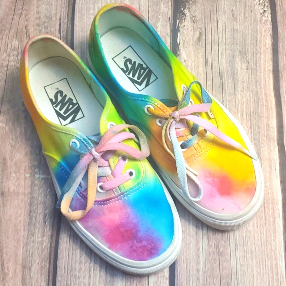 VANS tie dye neon rainbow